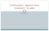 PERIOD 1 Consumer Agencies Common Scams. Food and Drug Administration The FDA helps consumers by making sure that food, drugs, and cosmetics are safe.