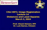 CSci 6971: Image Registration Lecture 14 Distances and Least Squares March 2, 2004 Prof. Chuck Stewart, RPI Dr. Luis Ibanez, Kitware Prof. Chuck Stewart,