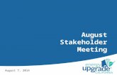 August Stakeholder Meeting August 7, 2014 Agenda Paid Media Campaign Creative Earned/Social Media Brand Management Website/Digital RFQ Community Based.