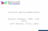 Functional Cognitive Rehabilitation Hollee Stamper, MSW, LSW, CBIS Jeff Noonan, M.Ed.,CBIS.