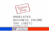 UNRELATED BUSINESS INCOME TAX (UBIT) SEPTEMBER 4, 2014.