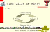 Real Estate Investments David M. Harrison, Ph.D. Texas Tech University  TVM - Compounding $ TodayFuture $ Discounting Time Value of Money.