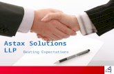 Beating Expectations Astax Solutions LLP. Why Astax We fulfil all your needs from one platform. Best service delivery at earliest time We have presence.