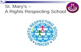 St. Mary’s – A Rights Respecting School. Learning Intentions I am learning about: Our school motto What is a Rights Respecting School The role of UNICEF.