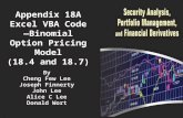 Appendix 18A Excel VBA Code —Binomial Option Pricing Model (18.4 and 18.7) By Cheng Few Lee Joseph Finnerty John Lee Alice C Lee Donald Wort.