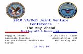 2010 VA/DoD Joint Venture Conference “The Way Ahead” Buckley AFB & Denver VA 26 Oct 10 Lt Col Scot S. Spann Administrator, 460 MDG Buckley AFB Peggy W.