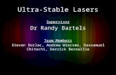 Ultra-Stable Lasers Supervisor Dr Randy Bartels Team Members Steven Dorlac, Andrew Wiersma, Daxsamuel Chitechi, Derrick Bernallie.