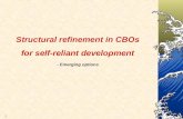 1 Structural refinement in CBOs for self-reliant development - Emerging options.