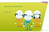 Business Critical Rules March 2015. The Business Critical Rules programme is changing the way we manage safety, financial and reputational risk in Network.
