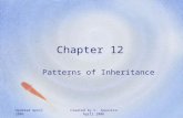Updated April 2006Created by C. Ippolito April 2006 Chapter 12 Patterns of Inheritance.