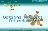 The McGraw-Hill Companies, Inc., 1999 INVESTMENTS Fourth Edition Bodie Kane Marcus Irwin/McGraw-Hill 20-1 Options Markets: Introduction Chapter 20.