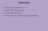 Materials Fluids and Fluid Flow 1 Fluids and Fluid Flow 2 Force and Extension Stress, Strain, and the Young Modulus.
