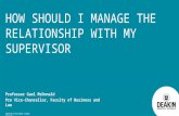 CRICOS Provider Code: 00113B HOW SHOULD I MANAGE THE RELATIONSHIP WITH MY SUPERVISOR Professor Gael McDonald Pro Vice-Chancellor, Faculty of Business and.