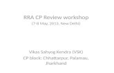 RRA CP Review workshop (7-8 May, 2013, New Delhi) Vikas Sahyog Kendra (VSK) CP block: Chhattarpur, Palamau, Jharkhand.