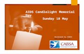 AIDS Candlelight Memorial Day Sunday 18 May Developed by CABSA .