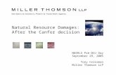 Natural Resource Damages: After the Canfor decision NEERLS Pre-DOJ Day September 29, 2005 Tony Crossman Miller Thomson LLP.