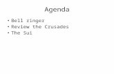 Agenda Bell ringer Review the Crusades The Sui. Review How did Korea, Japan, and Vietnam adapt Chinese cultural and political models? What were the principal.