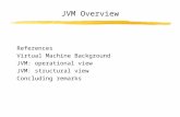 JVM Overview References Virtual Machine Background JVM: operational view JVM: structural view Concluding remarks.