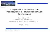 College of Computer Science & Technology Compiler Construction Principles & Implementation Techniques -1- Compiler Construction Principles & Implementation.