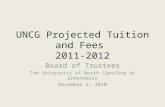 UNCG Projected Tuition and Fees 2011-2012 Board of Trustees The University of North Carolina at Greensboro December 2, 2010.