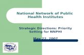 National Network of Public Health Institutes Strategic Directions: Priority Setting for NNPHI May 22, 2007.