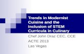 Trends in Modernist Cuisine and the Inclusion of STEM Curricula in Culinary Arts Programs Chef John Draz CEC, CCE ACTE 2013 Las Vegas.