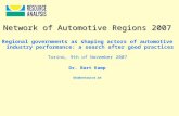 Network of Automotive Regions 2007 Regional governments as shaping actors of automotive industry performance: a search after good practices Torino, 9th.