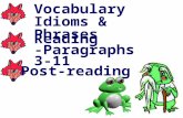Vocabulary Idioms & Phrases Reading -Paragraphs 3-11 Post-reading.