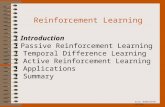 Eick: Reinforcement Learning. Reinforcement Learning Introduction Passive Reinforcement Learning Temporal Difference Learning Active Reinforcement Learning.