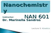 Instructor: Dr. Marinella Sandros 1 Nanochemistry NAN 601 Lecture 5: Kinetics.