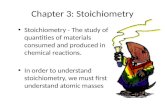 Chapter 3: Stoichiometry Stoichiometry - The study of quantities of materials consumed and produced in chemical reactions. In order to understand stoichiometry,