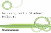 Working with Student Helpers. Objectives Recruiting student helpers Effective communication Prepping student helpers Kitchen Safety Not-So-Helpful Helpers