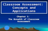 Classroom Assessment: Concepts and Applications Chapter 1: The Breadth of Classroom Assessment.