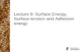 Lecture 9: Surface Energy, Surface tension and Adhesion energy.