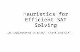Heuristics for Efficient SAT Solving As implemented in GRASP, Chaff and GSAT.