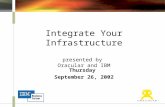 Integrate Your Infrastructure presented by Oracular and IBM Thursday September 26, 2002.