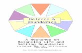 A Workshop on Balancing Life and Setting Boundaries Liz Pollock, MBA, CFP ®, CLU & Co-Active Life Coach Phone: 262-439-9867, liz@AffordableHealthandMore.com.