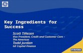 Key Ingredients for Success Scott Tillesen Vice President, Credit and Customer Care – The Americas Todd Jordan GE Capital Finance Scott Tillesen Vice President,