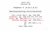 111 ACCY 272 Session 05 Chapter 4 (A,B,C,D,E) Nonliquidating Distributions Text (Lind [6e]), pp. 158-186 Problems, pp. 168,172-173,177,179 Cases, pp. 180-183.