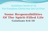 Some Responsibilities Of The Spirit-Filled Life Galatians 6:6-18.