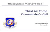 Headquarters Third Air Force 1 Lt Gen Rod Bishop Commander Third Air Force Commander’s Call.