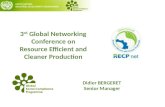 3 rd Global Networking Conference on Resource Efficient and Cleaner Production Didier BERGERET Senior Manager.