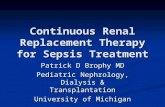Continuous Renal Replacement Therapy for Sepsis Treatment Patrick D Brophy MD Pediatric Nephrology, Dialysis & Transplantation University of Michigan.