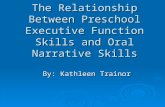 The Relationship Between Preschool Executive Function Skills and Oral Narrative Skills By: Kathleen Trainor.