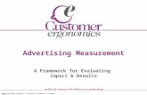 ©2008-9 Customer Ergonomics. Confidential property of Customer Ergonomics 1 Advertising Measurement A Framework for Evaluating Impact & Results.