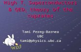 High T c Superconductors & QED 3 theory of the cuprates Tami Pereg-Barnea UBCtami@physics.ubc.ca.