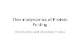 Thermodynamics of Protein Folding Introduction and Literature Review.