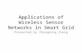 Applications of Wireless Sensor Networks in Smart Grid Presented by Zhongming Zheng.