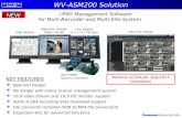 I-PRO Management Software for Multi-Recorder and Multi-Site System NEWNEW WV-ASM200 Solution KEY FEATURES  New GUI Design  No dongle with online license.