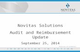 Novitas Solutions Audit and Reimbursement Update September 25, 2014 Proprietary and Confidential.